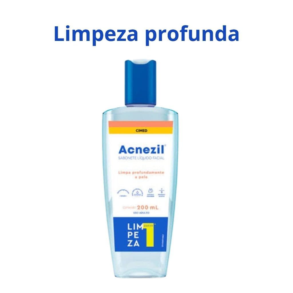 Sabonete ACNEZIL LIMPEZA profunda anti oleosidade e acne- sabonete liquido facial cimed 200ml
