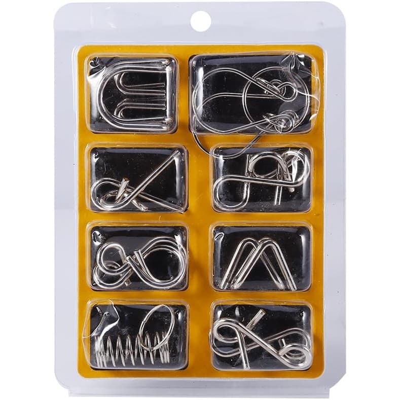 Kit de desafio cerebral, de aço de alto carbono 8 peças