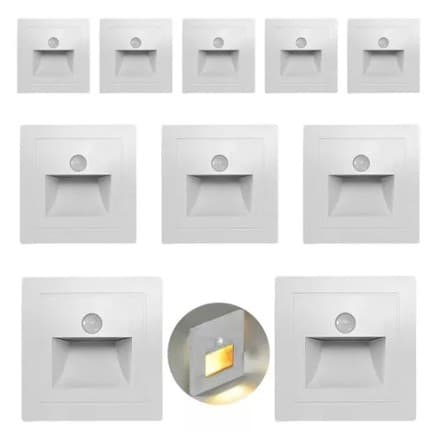 KIT 10 Balizador Lâmpada Luminária Sensor Movimento Infravermelho LED Sensor Presença PIR - CH234