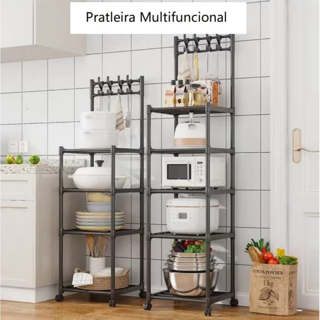 Prateleira Multifuncional Estante com Rodinhas Organizador Armazenamento para casa
