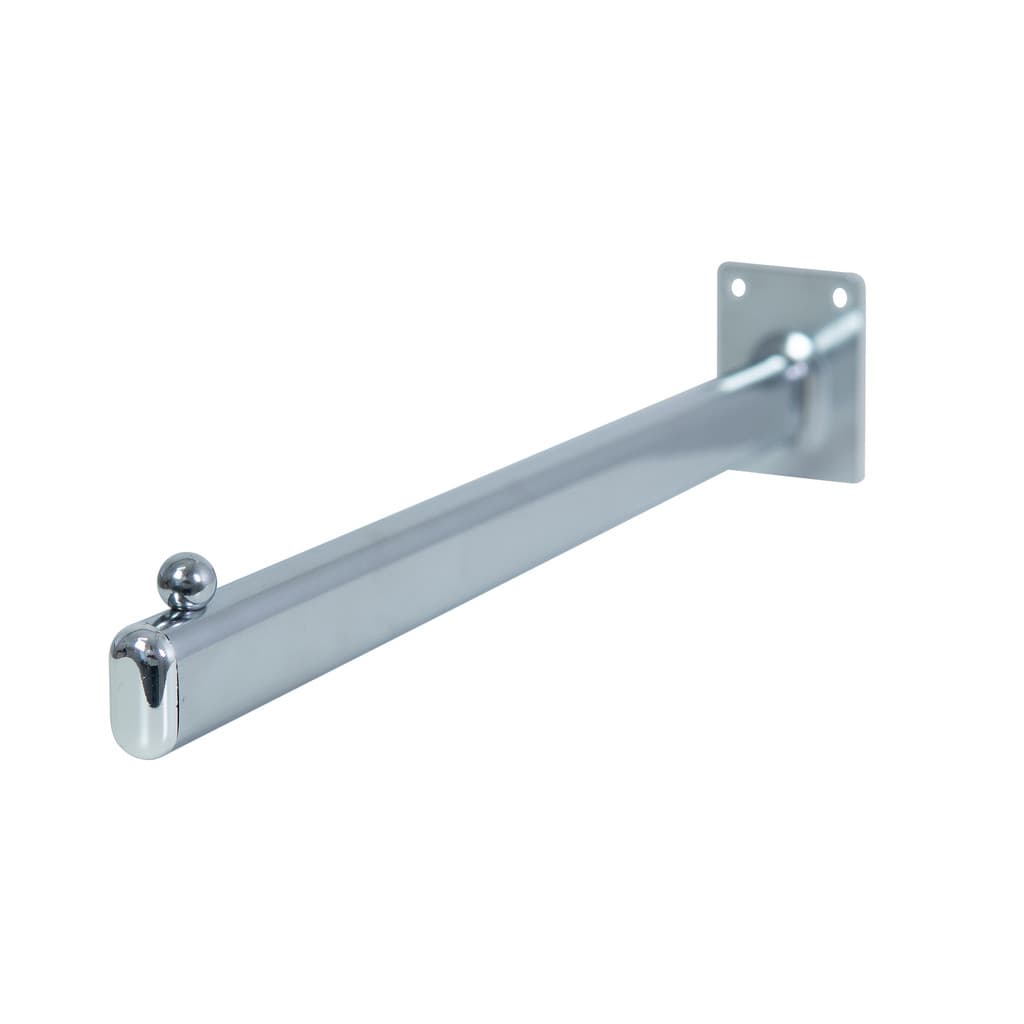 Kit  6 Araras De Parede Fixa Com Esfera Cromada Reta 33cm