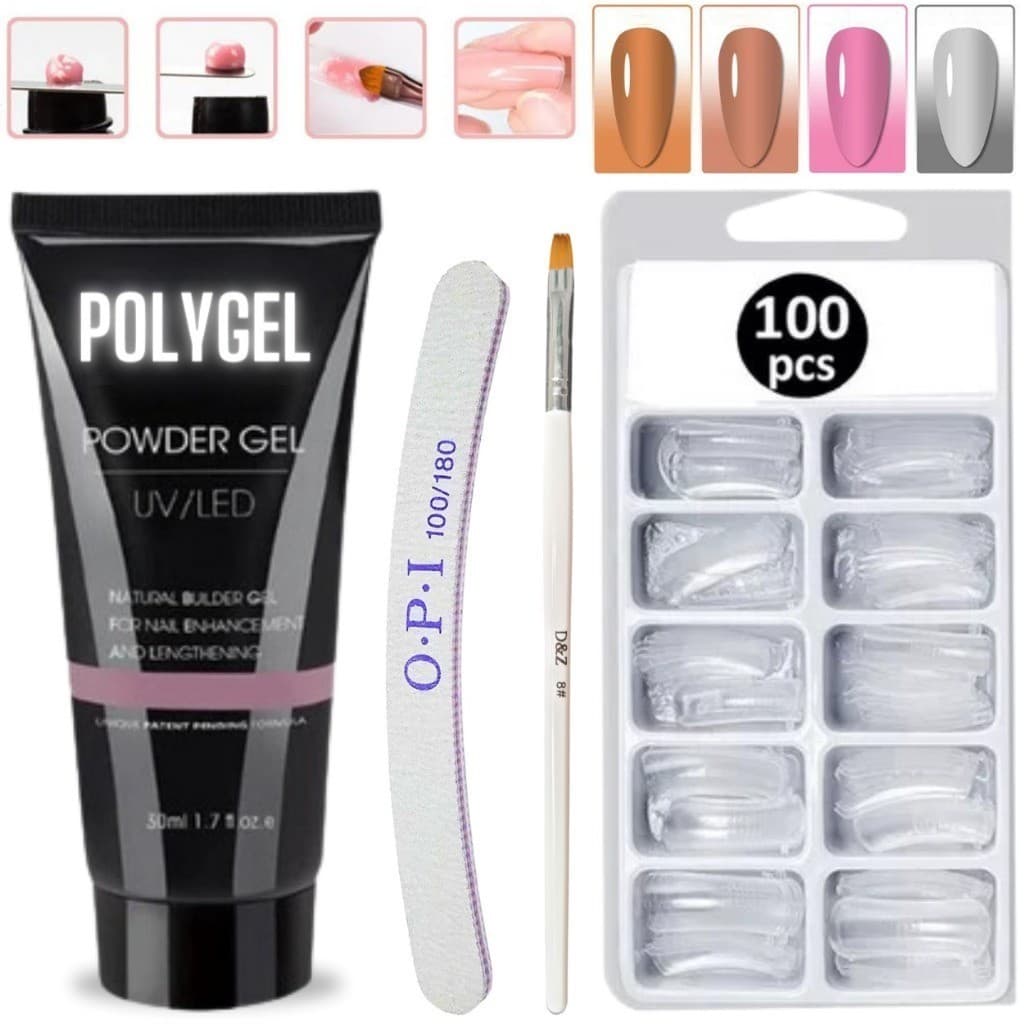 Kit unha Polygel Poligel Alongamento Molde F1 Unhas Super Promoção - ENVIO IMEDIATO
