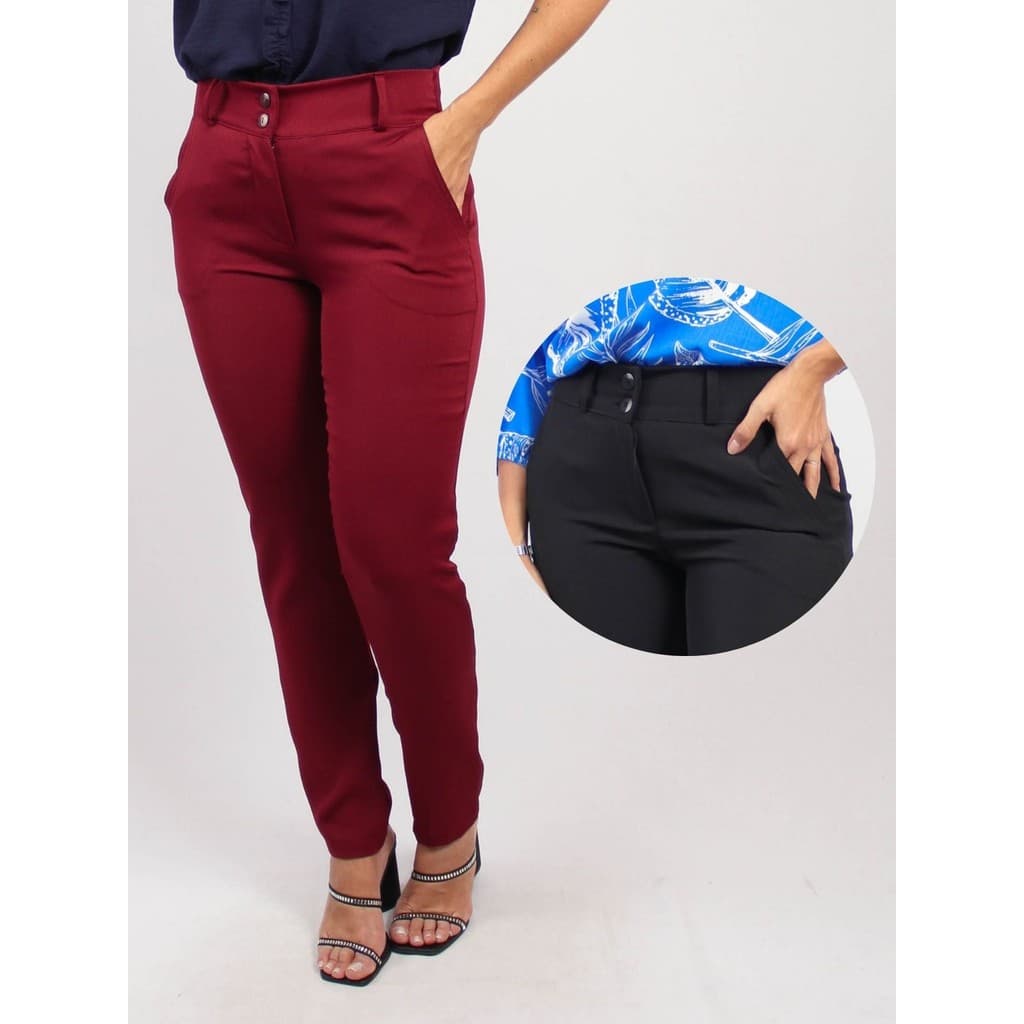 Calça Feminina New Look Cintura Alta Tendência Office Escritório Básica Alfaiataria