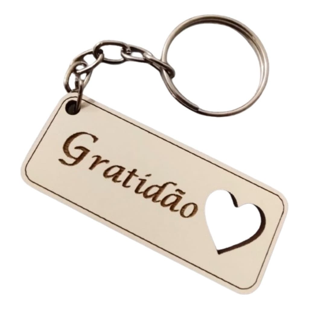 50 Lembrancinha Chaveiro Mdf Gratidão Coração