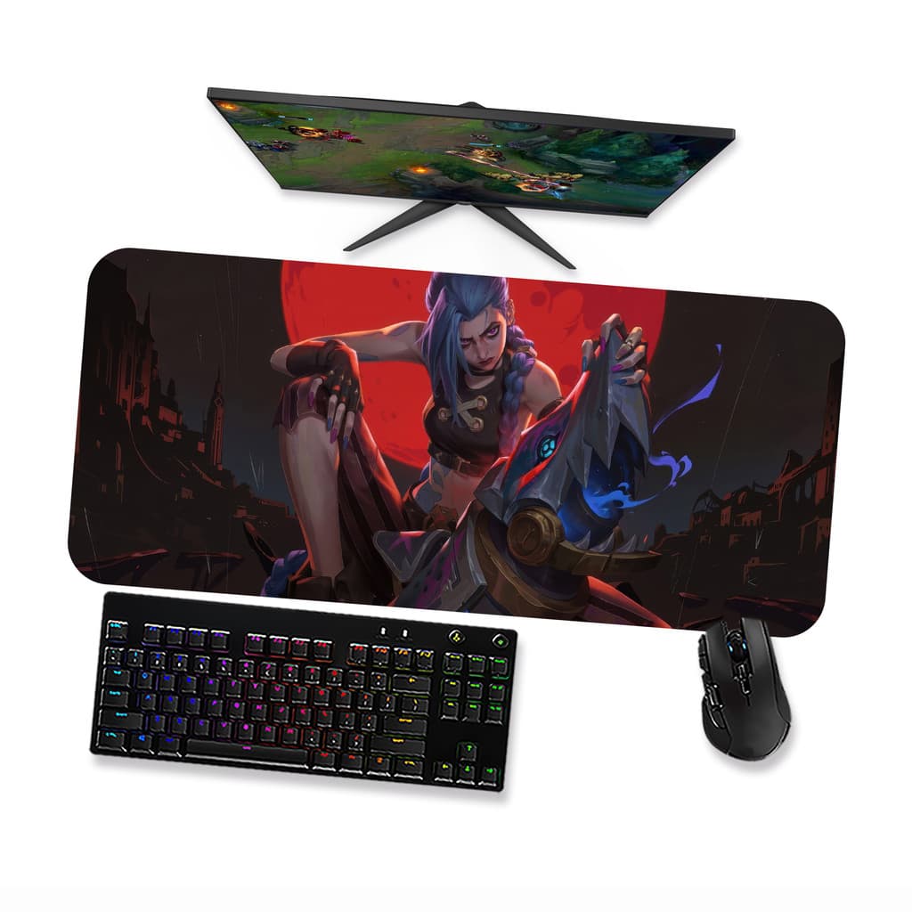 Mouse Pad Gamer Grande  LoL Arcane Jinx 16  LoL  90x40 80x40 60x40 70x30 45x40