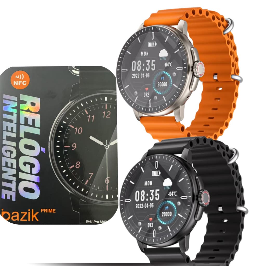 Smartwatch W41 Pro MAX Inteligente 45mm Redondo NFC GPS Faz chamardo Lançamento 2025 Original