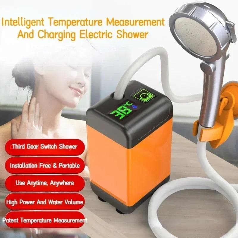 Conjunto De Chuveiro Elétrico Portátil Ao Ar Livre , Display Digital Inteligente , Bomba Elétrica , Equipamento À Prova