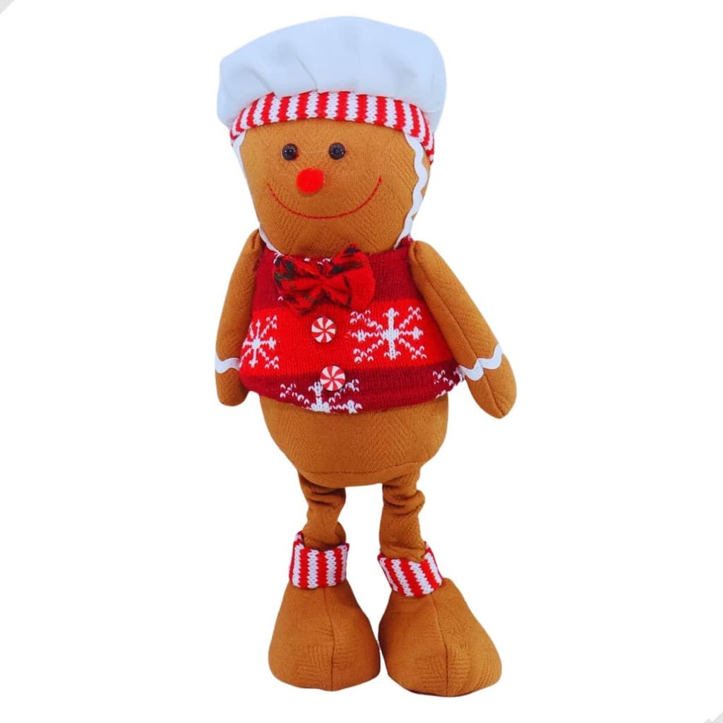Boneco Retrátil  De  Gengibre Boneco Biscoito  Brinquedo Ornamento de Tricot Decoração De Natal 30cm