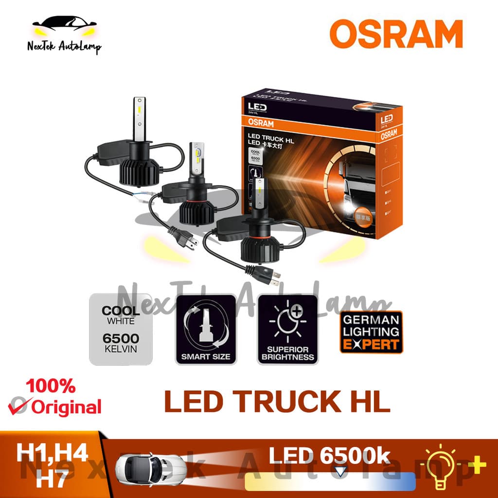 OSRAM Truck HL LED H1 H4 H7 24V 45W 6500K Farol De Caminhão De Luz Branca Super Brilhante Lâmpadas Originais Automotivas