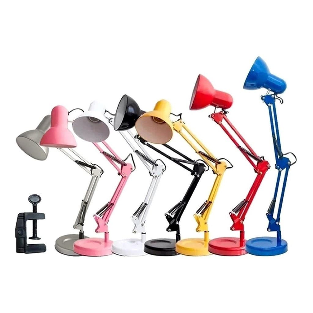 Luminária Base Abajur Pixar E Articulável Com Garra E27