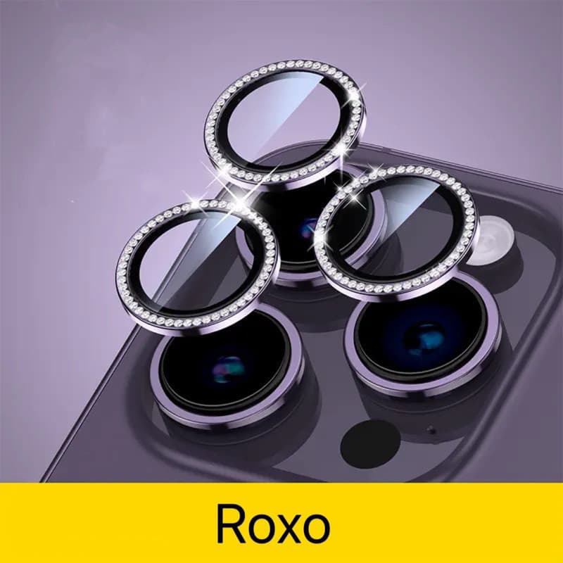 Película Lente Câmera Brilho Diamante iPhone XR/11/12/13/14/15/16/17pro/17 Promax Luxo e Beleza