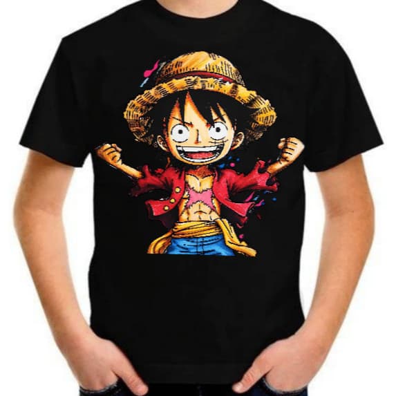 Camiseta do One Piece Anime Luffy Camisa Masculina Feminina 100% Algodão