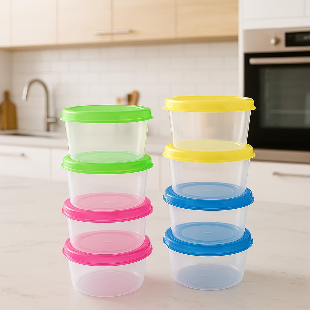 Kit 8 Mini Potes Herméticos 40ml Plástico Cozinha Temperos