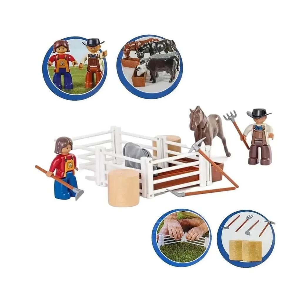 Brinquedo Kit Fazendinha Acessorios e Animais - Poliplac