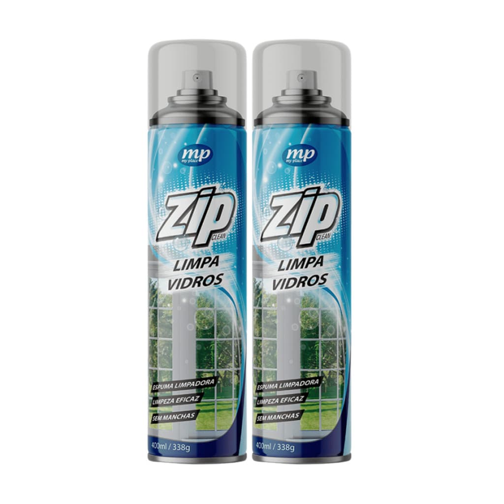 Kit C/2 Zip Clean Limpa Vidros 400ml | Espelhos | Box | Vitrines - My Place
