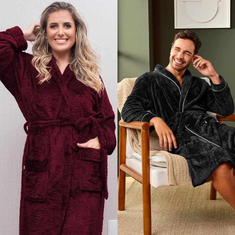 Roupão Appel Golden / Lady Plush / Camesa– Conforto e Sofisticação