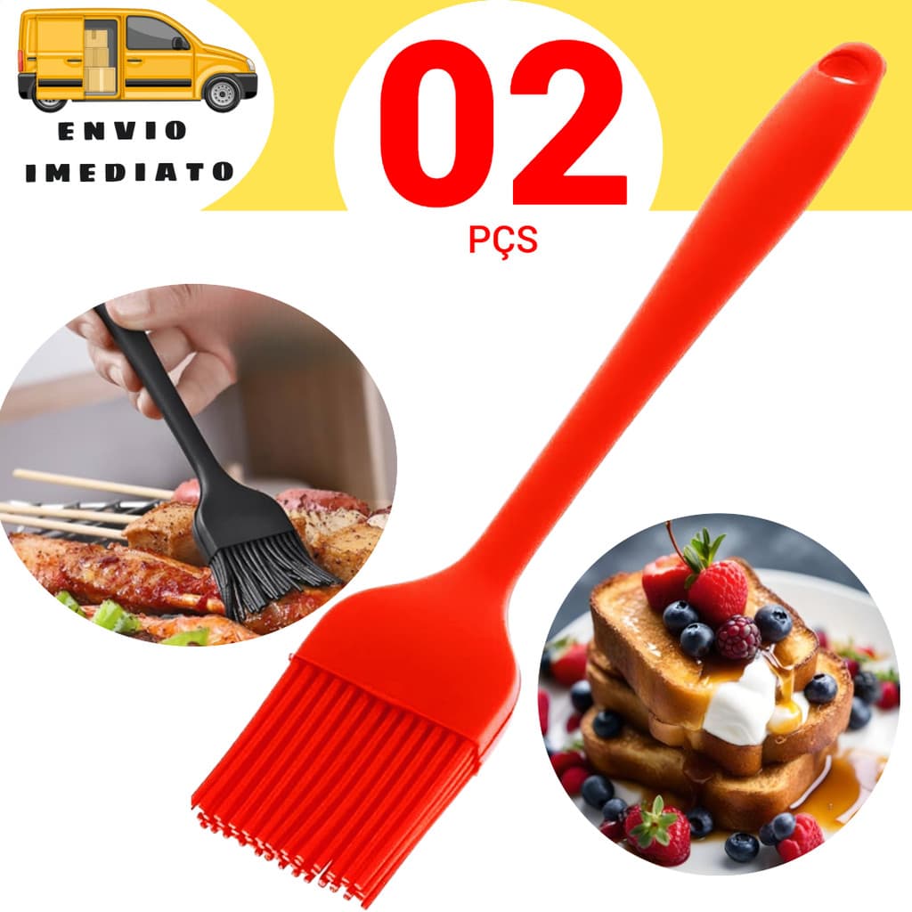 2 Pç Pincel de Silicone Grande 25cm Pincel de Silicone Cozinha Pincel Culinário Confeitaria Pincelar Molho Manteiga Ovos