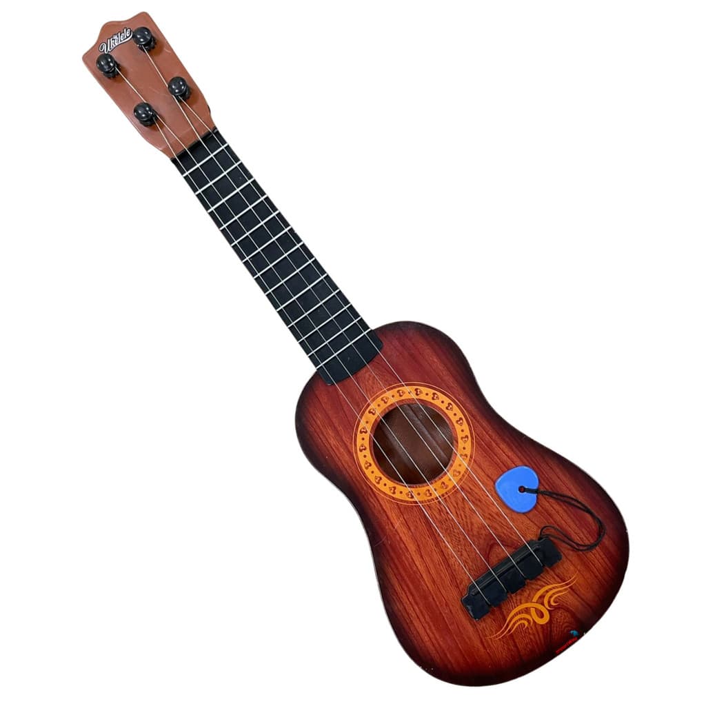 Brinquedo Violão Acústico Cavaquinho Ukulele Infantil 44 Cm Mini Volão Menino Menina Cordas de Nylon Ajustáveis