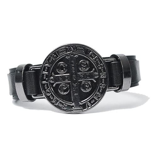 Pulseira Couro Masculina São Bento Verniz Regulável