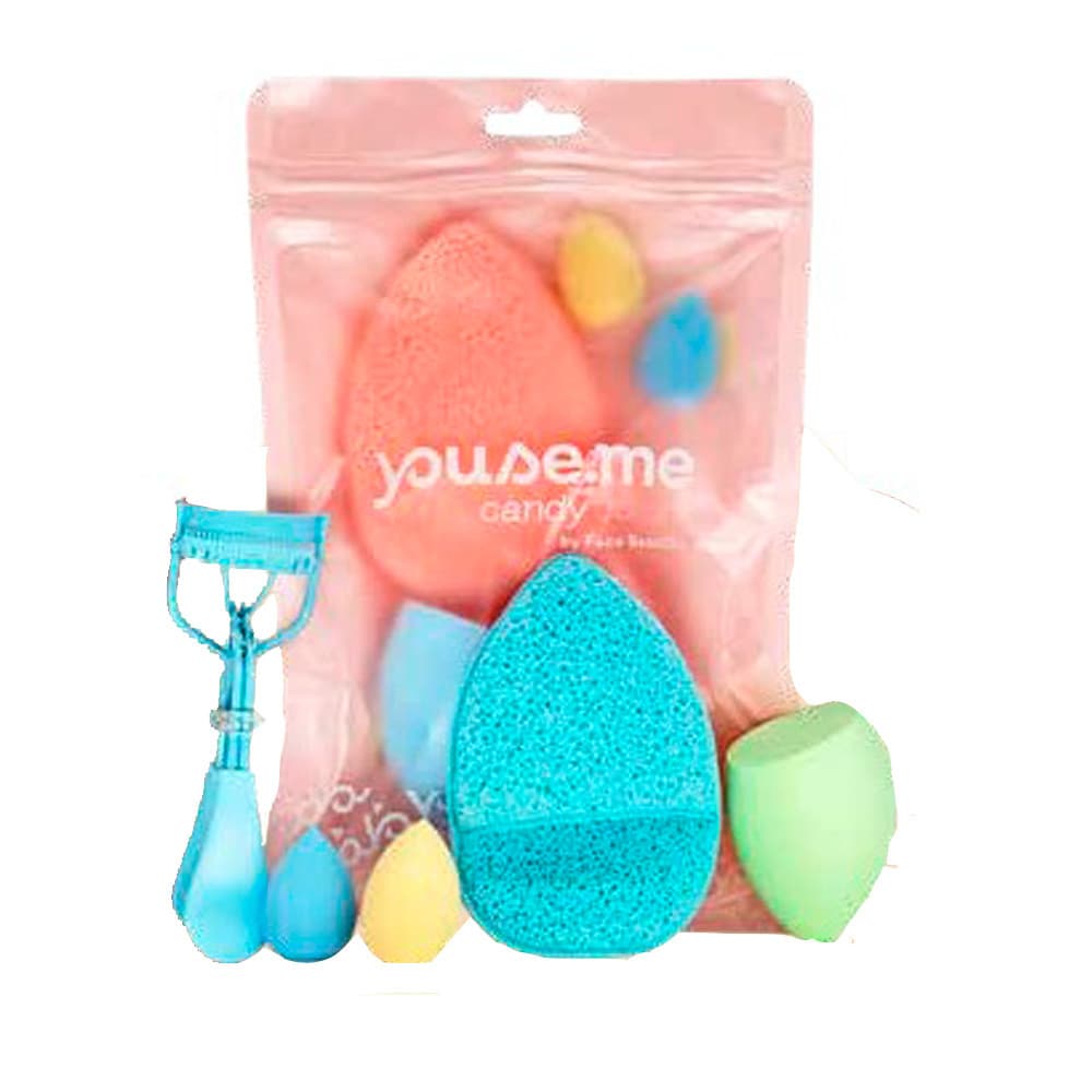 Kit 4 Esponjas Para Maquiagem e 1 curvex Olhos Youse.me Face Beautiful