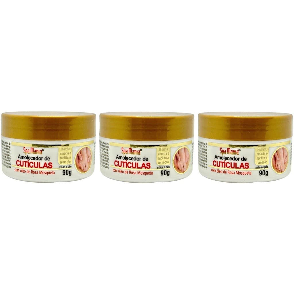 Kit 3 Amolecedor de Cutículas com Óleo de Rosa Mosqueta 90g