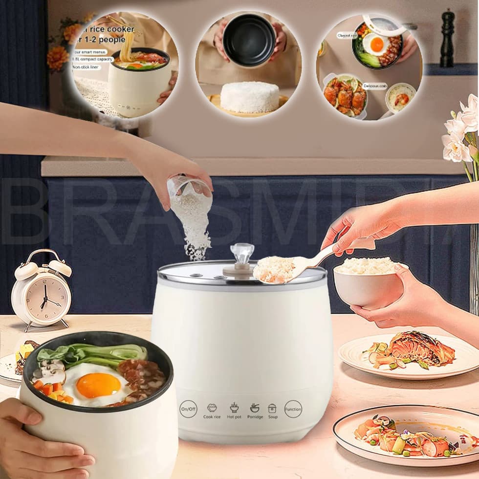Panela Elétrica De Arroz Caldos Legumes Cerâmica Antiaderente 1,8l 110v ou 220v