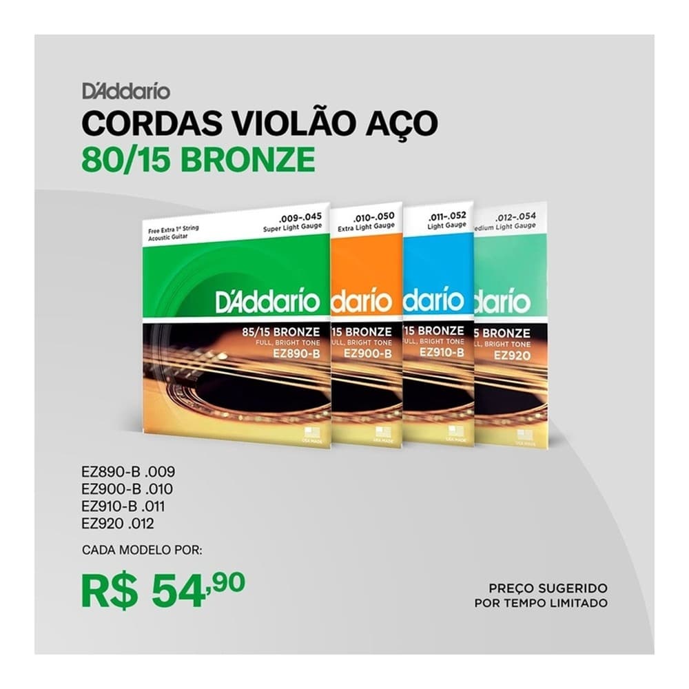 ENCORDOAMENTO D ADDARIO VIOLAO ACO EZ920 012
