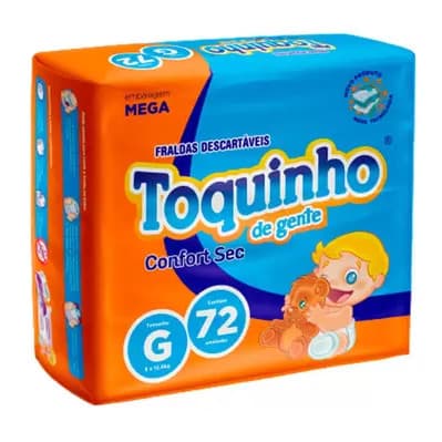 FRALDA DESCARTÁVEL TOQUINHO CONFORT MEGA G C/72 DE 9 Á 12KG