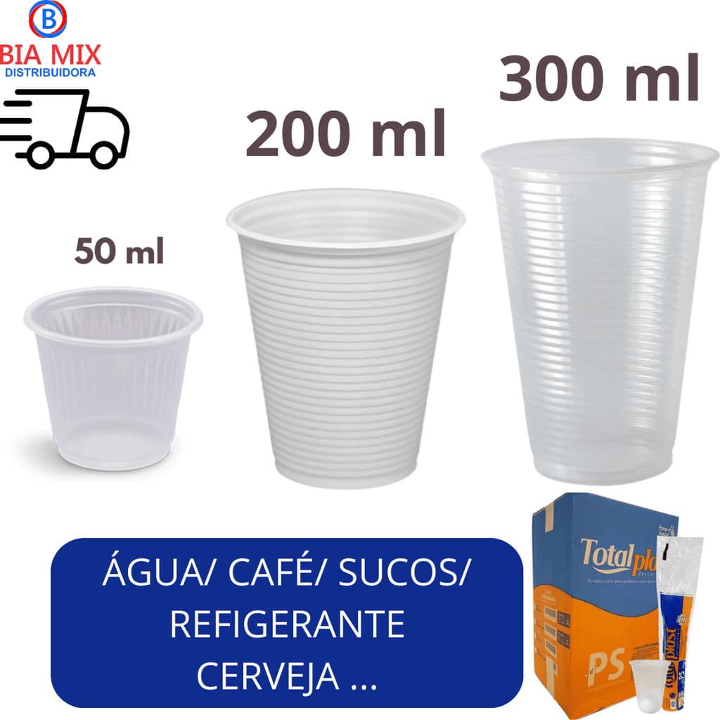 Copo Plástico Descartável Econômico Água Refrigerante Atacado Barato Copo Café Água Suco Refrigerante Resistente