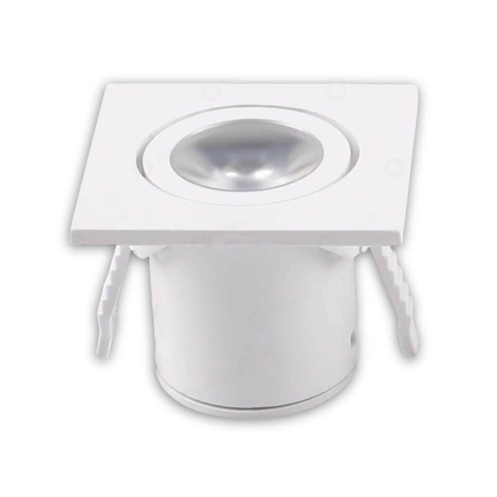 Mini Spot Led 1W Quadrado | Redondo Embutir Gesso Direcionável Cor Branca e Preto | Âmbar Amarela