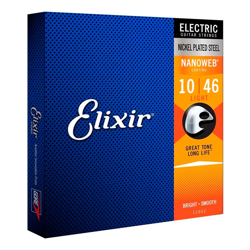 Cordas Elixir 010 para Guitarra Elétrica 12052 Nanoweb Original Premium