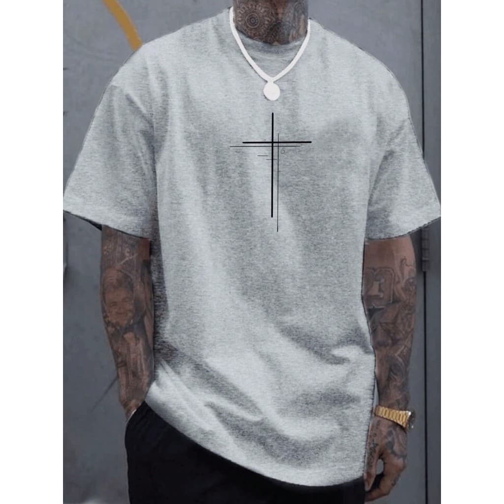 Camiseta Masculina casual Cruz Dupla 100% algodão premium toooop