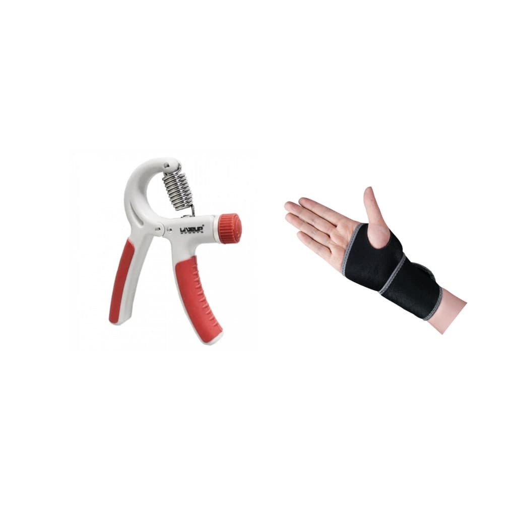 Kit Hand Grip Exercitador Mãos 40kg Liveup Munhequeira Bilateral Ajustável Vollo