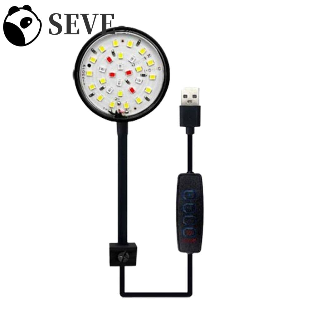 Lâmpada De Clipe Para Tanque De Peixes SEVE , Mini De 5/7 W Na Luz De Aquário , Planta Com Energia USB À Prova D'água