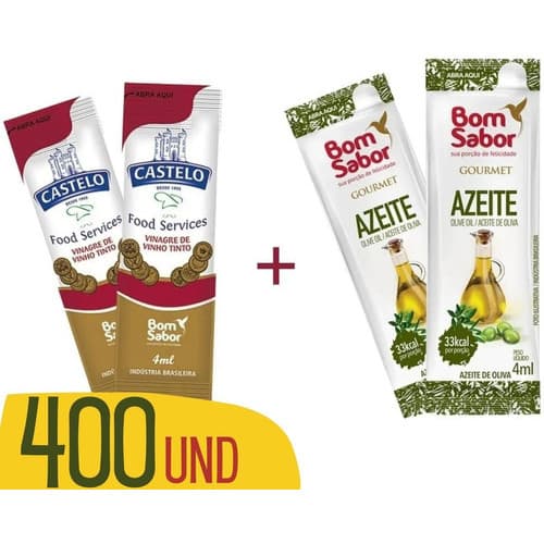 Kit Azeite Bom Sabor Sache + Vinagre Castelo Sache - 400 Un