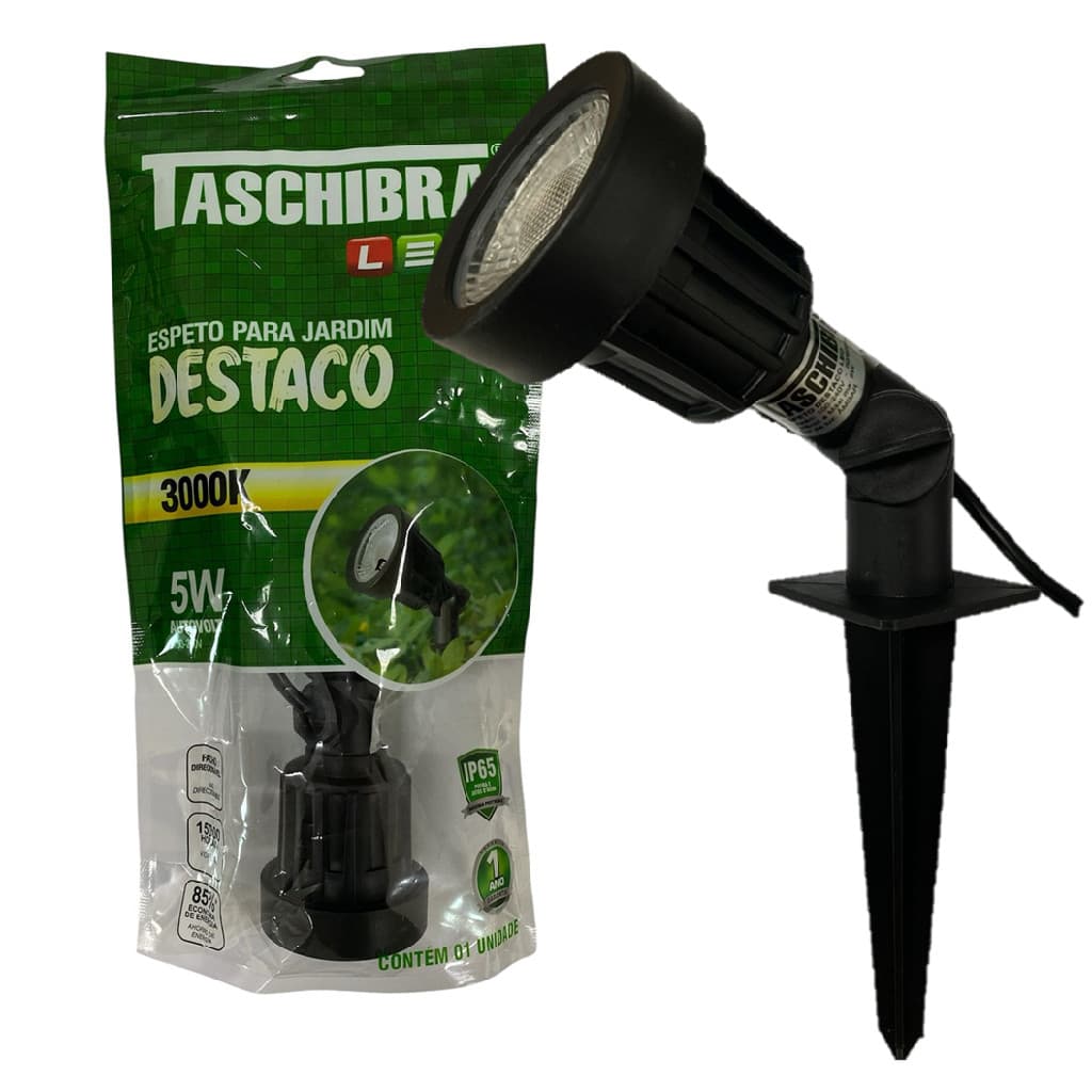 Kit 4 Espeto Luminaria Para Jardim Cob Led 5w Branco Quente