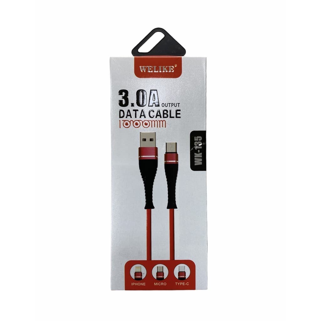 Cabo Typo-C De Nylon Trançado Resistente Carregador Usb 3.0A Lightning De Metal De 1m WL