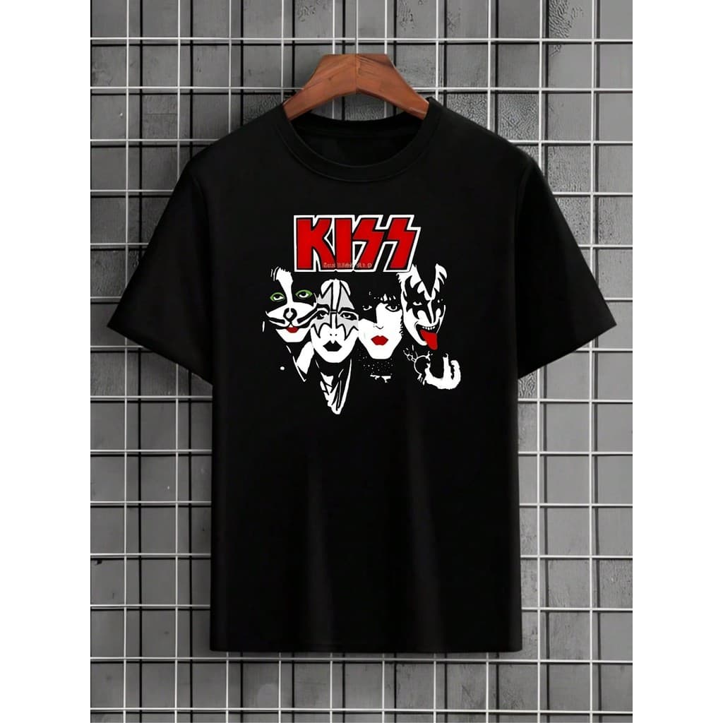 Camiseta Banda Kiss Rock Internacional Arte Oldskull HardRock Camisa  Unissex Masculino Feminino   Streetwear