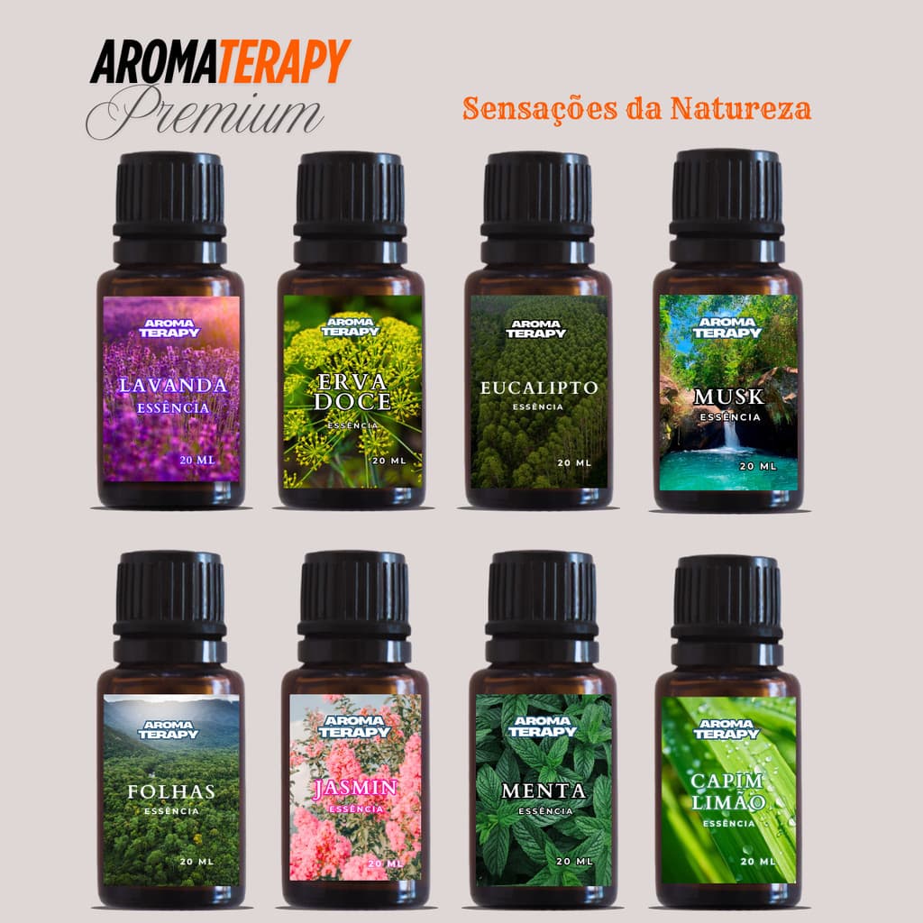 Kits de Essências Para Umidificador 20ml a Base de Água | Difusor de Ar e Ambiente | Essências Hidrossolúveis