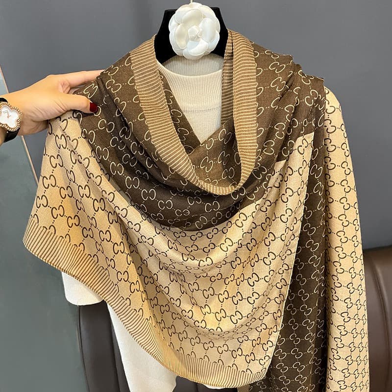Marca de luxo cachecol feminino inverno algodão lenço quadrado cachecol caxemira xale e cachecol