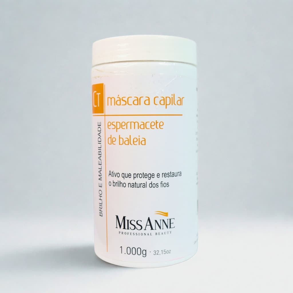 Máscara Capilar Miss Anne Espermacete de Baleia Hidratação 1kg
