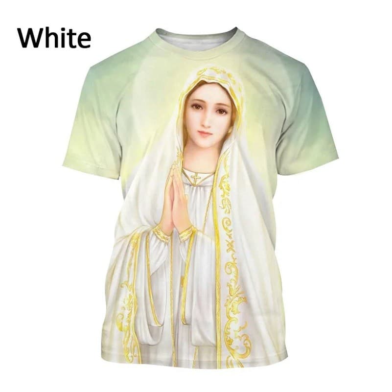 Camiseta Unissex  Virgem Maria T-Shirt Impressão 3D