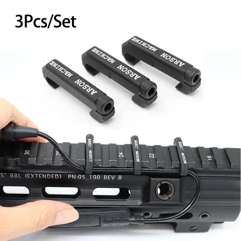 Tático 3 Pçs Máquina Arson Gerenciamento De Cabos MLOK WireGuide Sistema Para M300 M600 PEQ Arma Lanterna Interruptor Ca