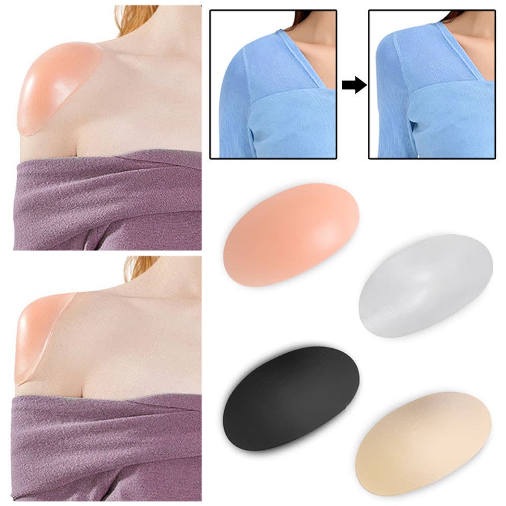 Almofada De Ombro Invisível Pegajosa Antiderrapante Autoadesiva Reutilizável Adesivo De Silicone Transparente
