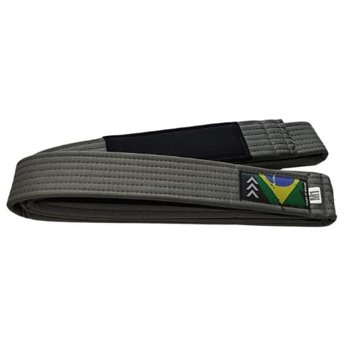 Faixa de Jiu Jitsu MK Brasil Cinza Ponta Preta