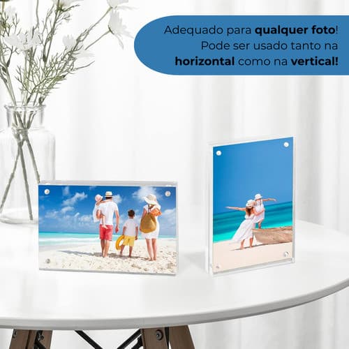 Porta Retrato Moldura Acrílico Ímã Mesa Decoração