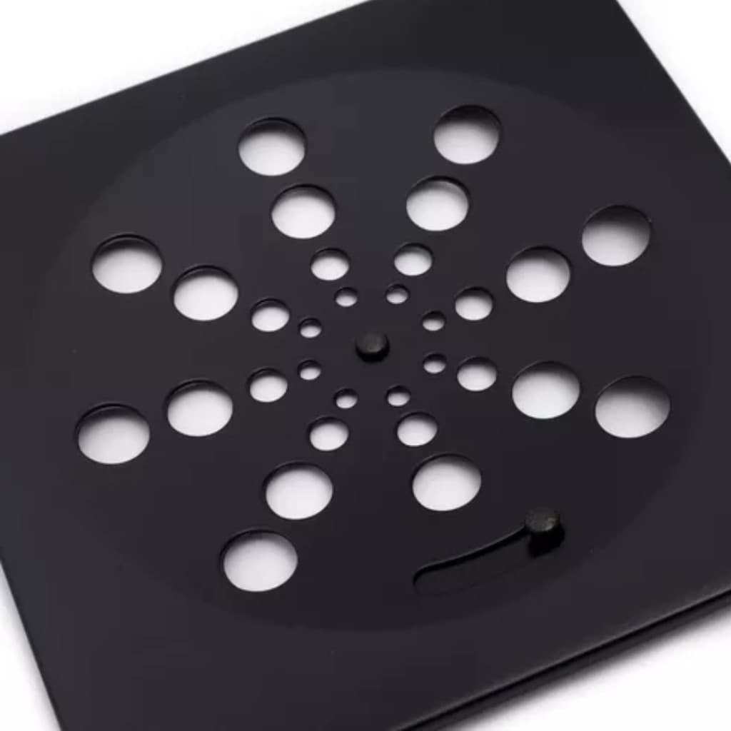 Ralo Grelha Inox Preto Black Banheiro Quadrado 15x15 C Fecho