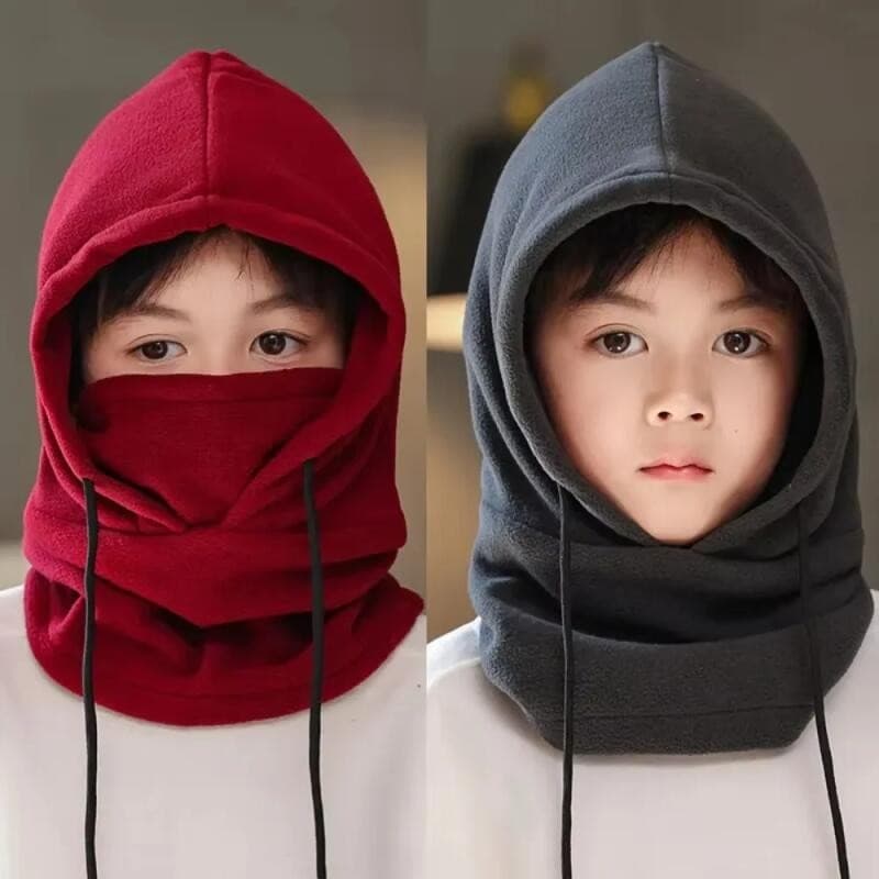 Inverno Ao Ar Livre Velo Crianças Balaclava Chapéu À Prova De Vento Ciclismo Boné Para Menino Menina Cor Sólida Grosso Q