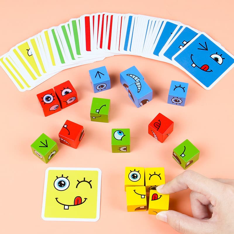 Quebra-cabeça Rápido Cubo Blocos De Construção Brinquedo De Mudança De Rosto Jogo De Mesa Educacional Infantil