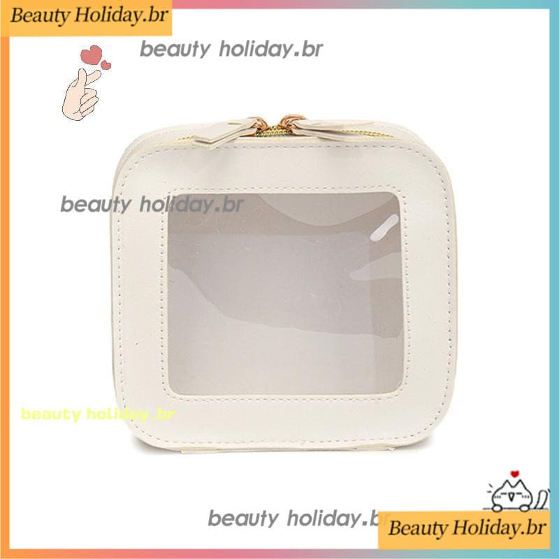[PEBR] Bolsa de viagem pequena de couro, fofa, transparente, bolsa de armazenamento higiênica pessoal, Mini bolsa de cos